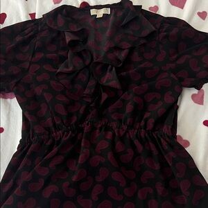 Michael Kors Black and Red Blouse